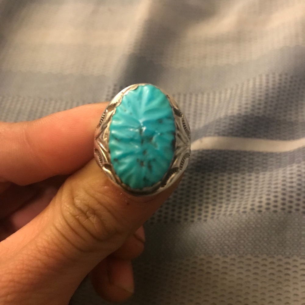 Native tribal turquoise ring